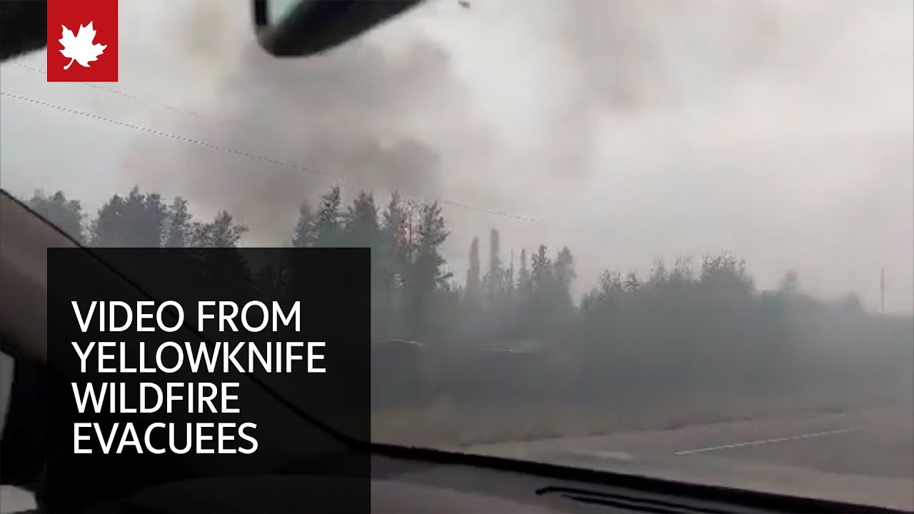 Video from Yellowknife evacuees shows heavy smoke over highway