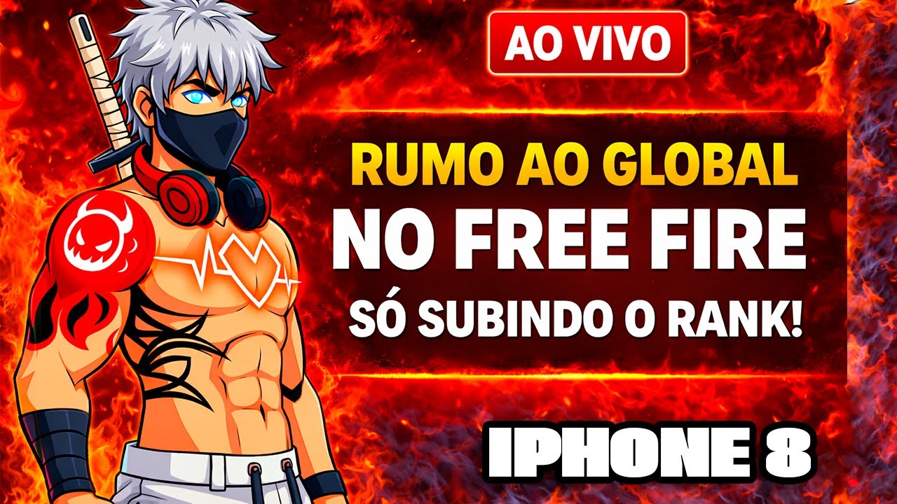 🔴 RUMO AO GLOBAL NO FREE FIRE 🔥 SÓ SUBINDO O RANK! NO IPHONE 8 + EMU