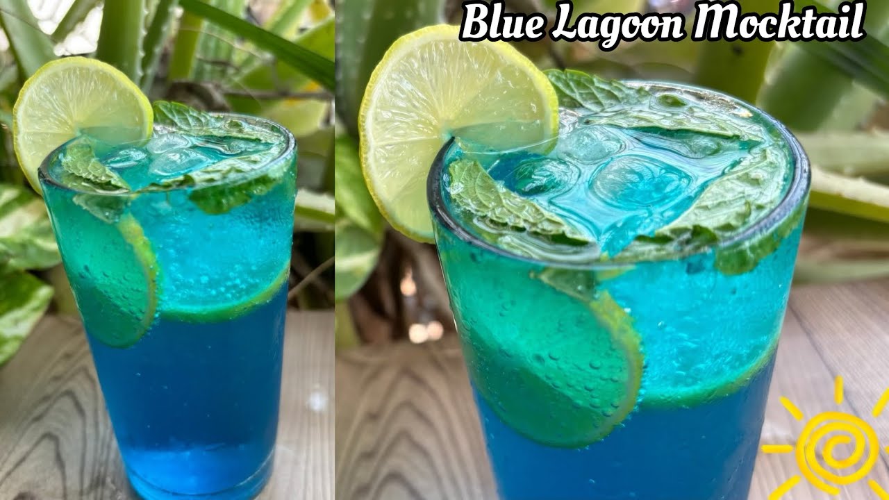 How to make Blue Lagoon Mocktail | Mapro Blue Cura&ccedil;ao Syrup Mocktail | Blue Lagoon Lemonade Recipe