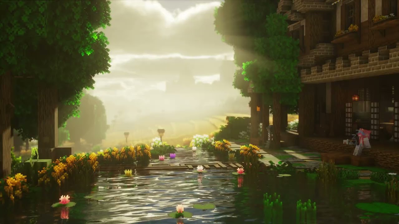 lakeside morning minecraft moewalls com
