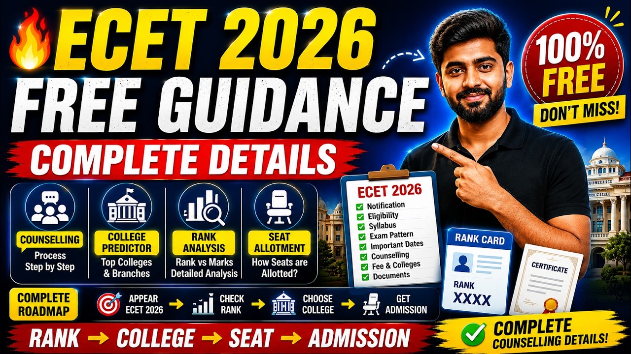 🔥 ECET 2026 FREE GUIDANCE | Complete Details | Rank Analysis, College Predictor & Counselling