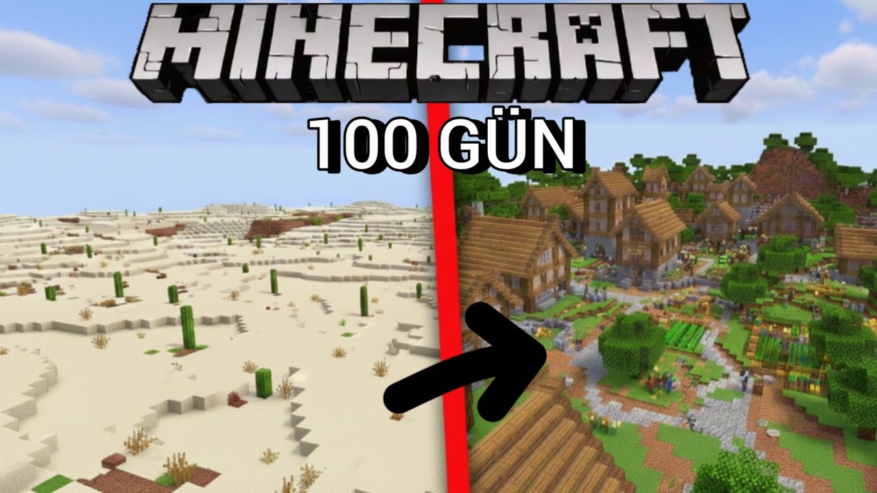 Çölde 100'Gün Hayatta kalmaya Çalışıyorum! Ev Yaptım! 🏠 - Gün'3 | Minecraft