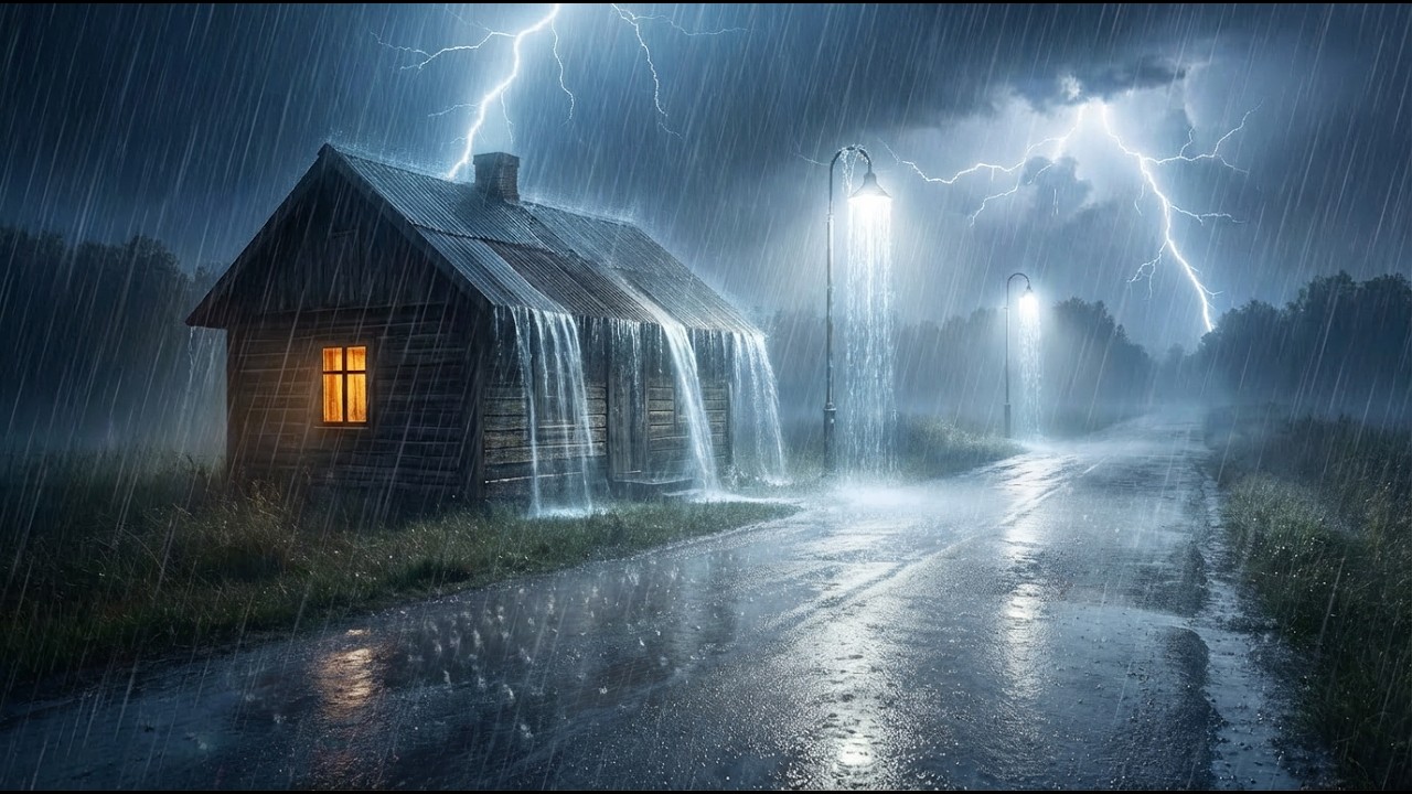 Relaxing Rainstorm Sounds – 99% Deep Sleep With Thunder & Night Rain