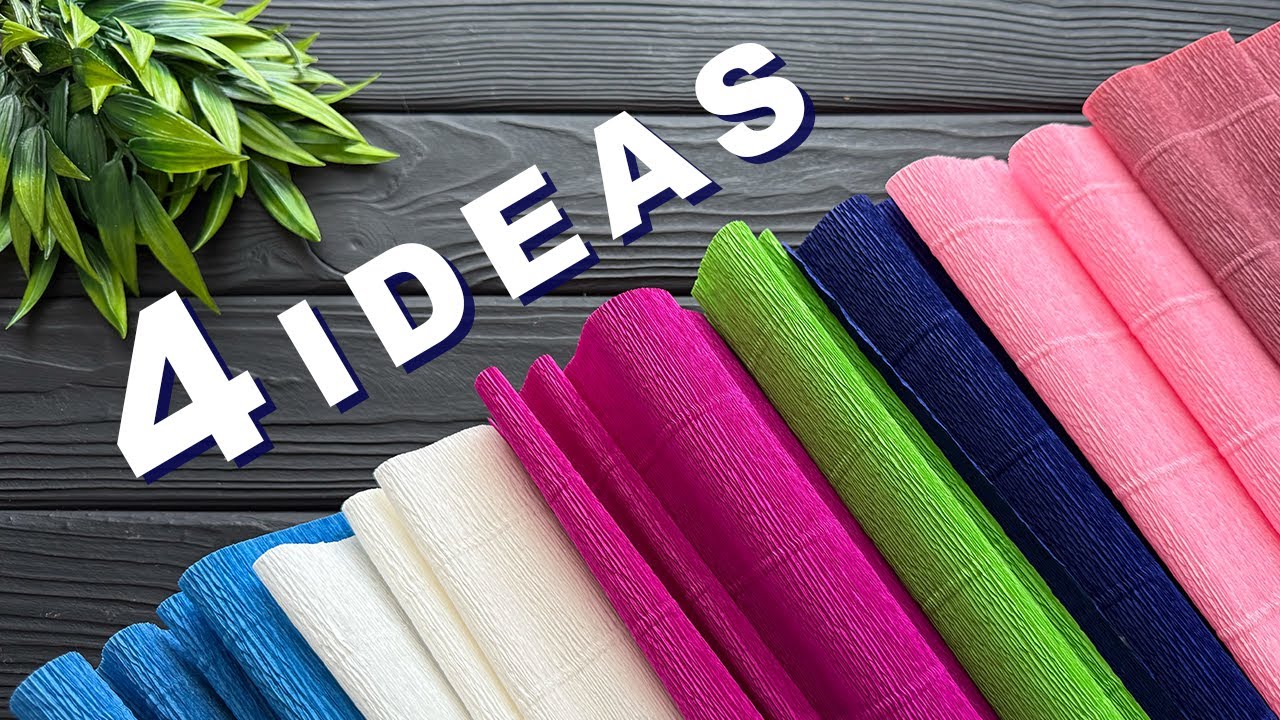 4 EASY IDEAS💥Crepe Paper Decoration Ideas DIY Crepe Paper Flowers