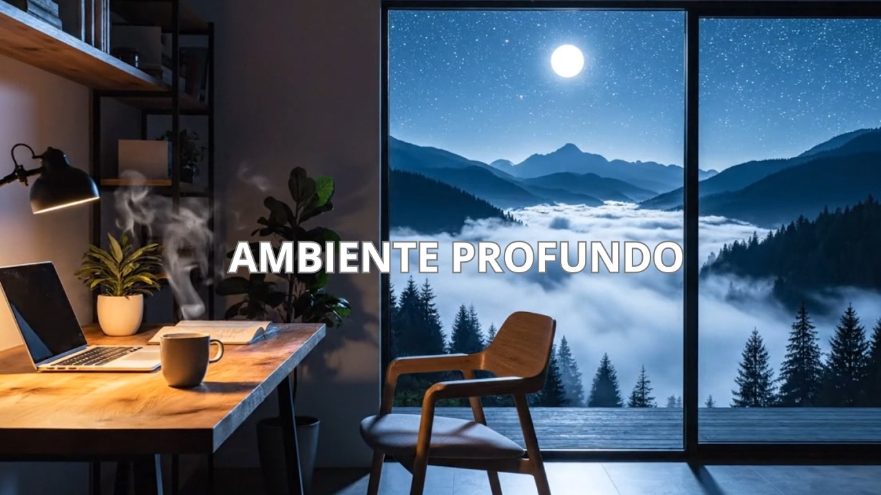 Ambiente de Trabajo Perfecto ☕ Lofi y Bajo Profundo con Niebla en la Ventana para Relajarse