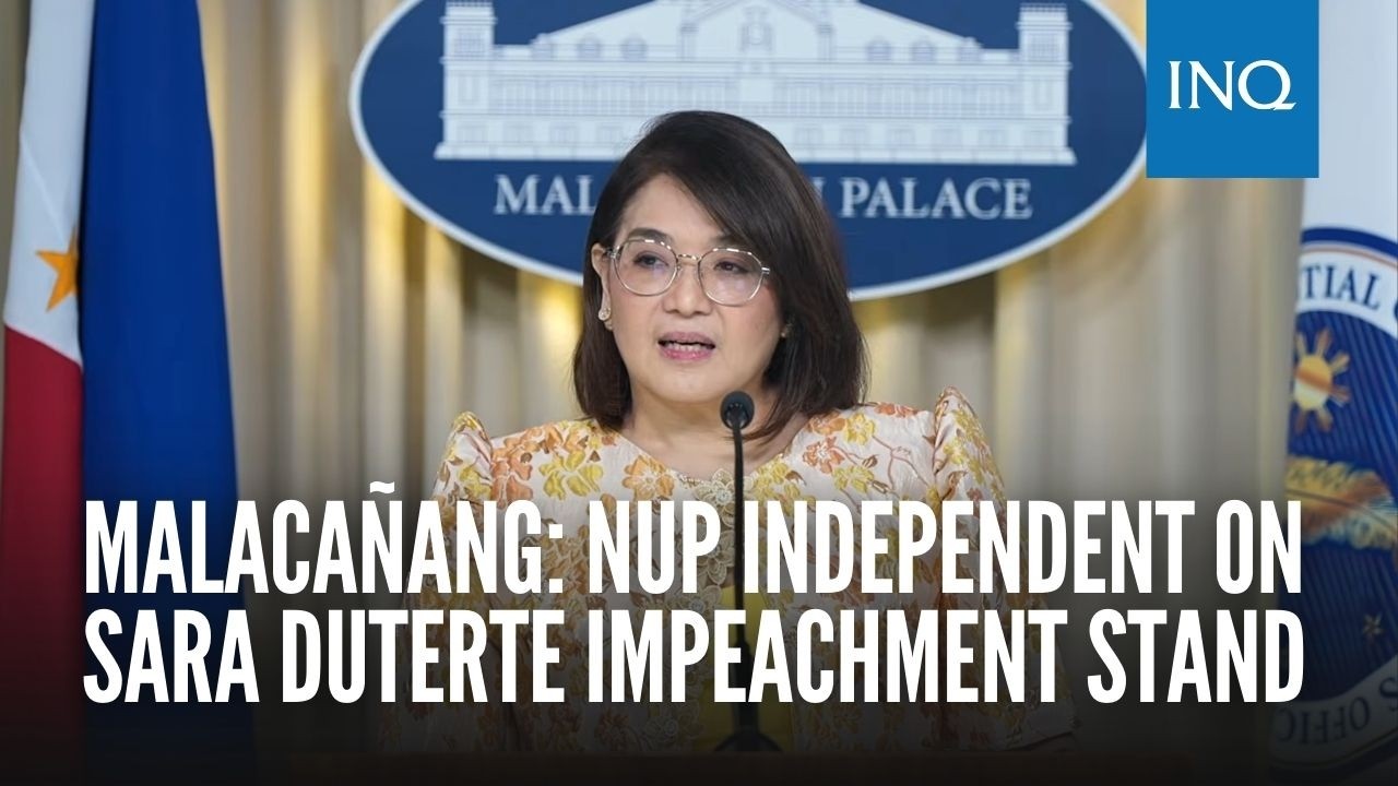 Malacañang: NUP independent on Sara Duterte impeachment stand