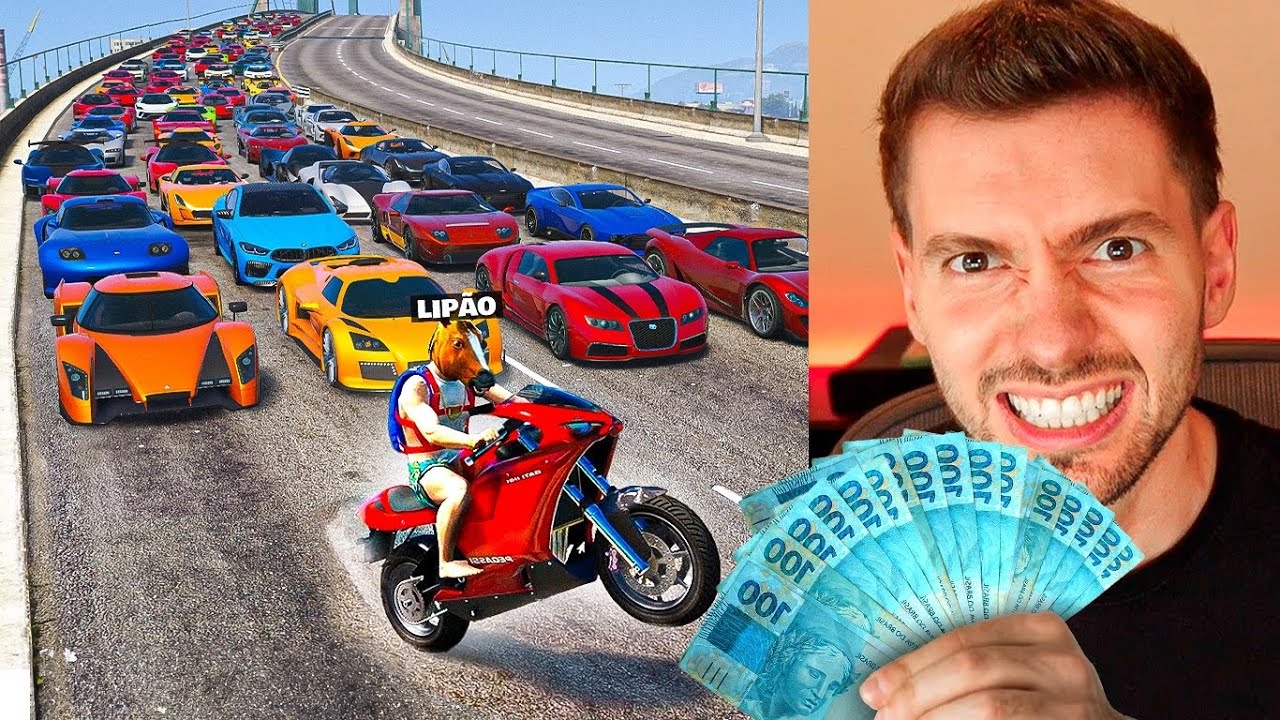 1 vs 1000 no GTA 5 VALENDO DINHEIRO! (pega pega) Ep. 01
