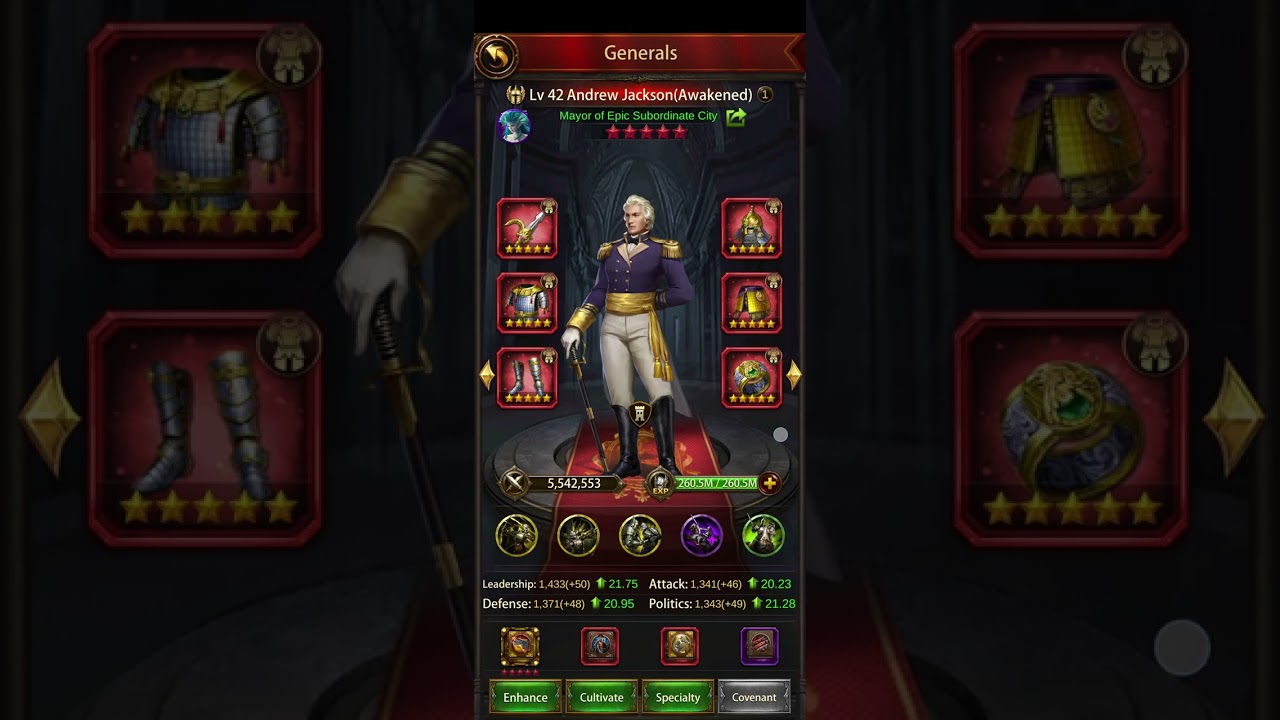 Evony Civilisation gear on subs for higher debuffs