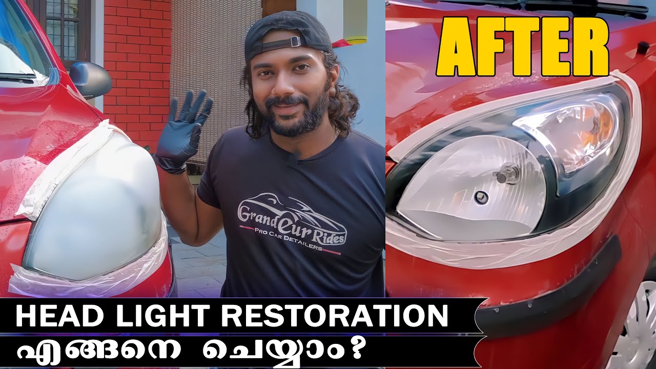 Car Headlight Cleaning in Malayalam  - Permanent Professional Solution