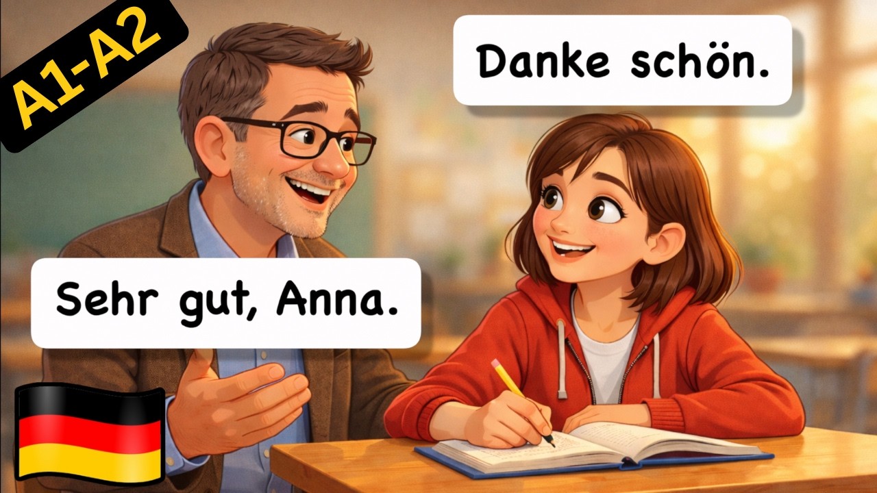 Simple German Conversations for Beginners | 8 Real German Dialogues (A1-A2).