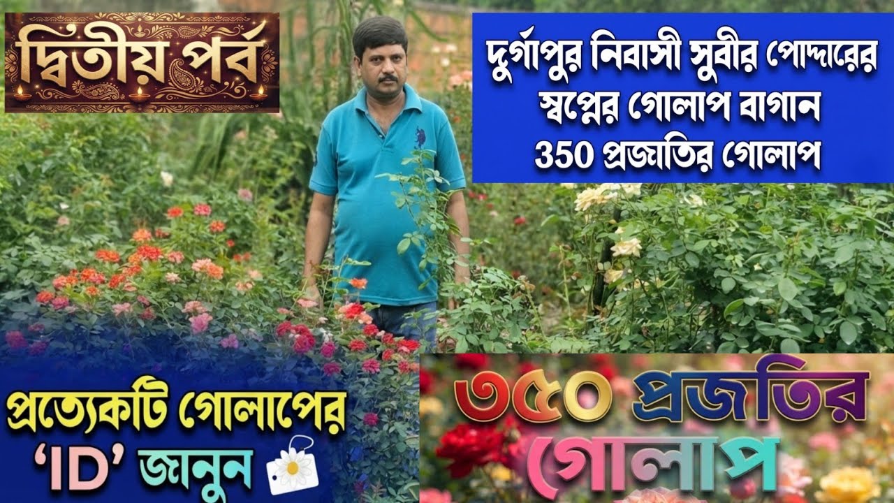 Rose Paradise 🌹The dream garden of successful rosearian Subir Poddar of Durgapur. 350 + Varieties of Roses