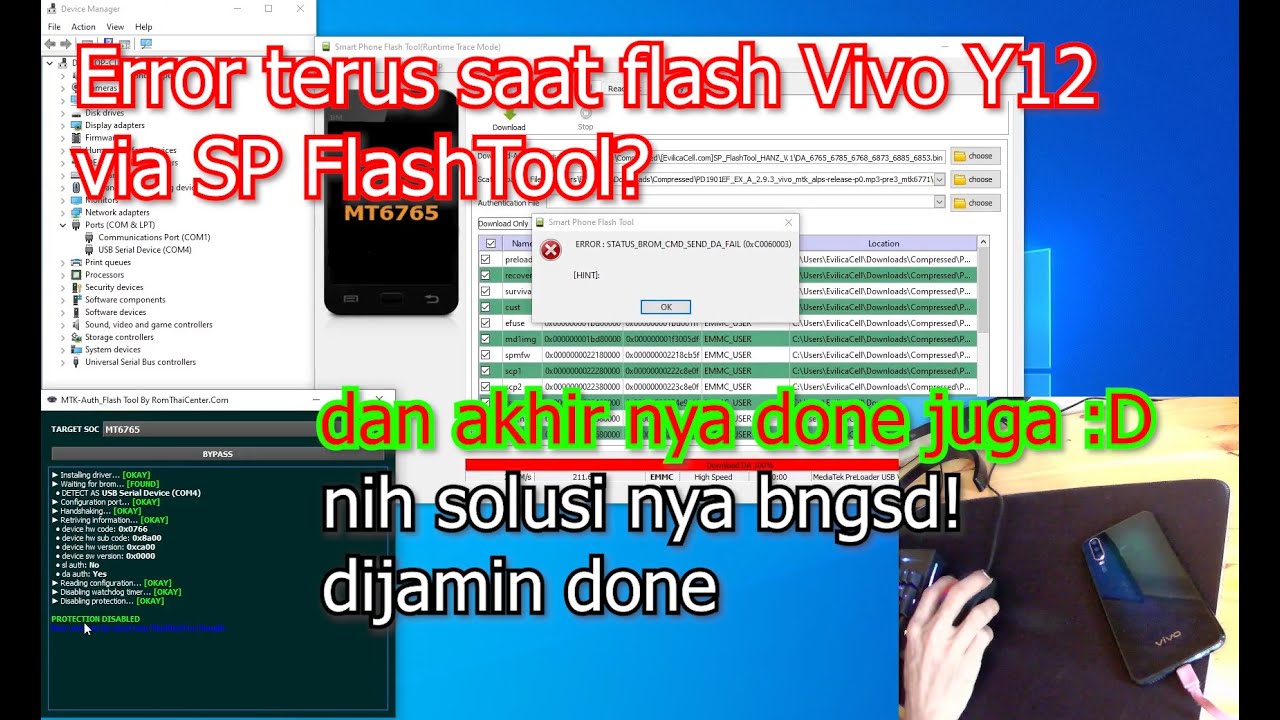 Solusi Error Flash Vivo Y12 via SP FlashTool Update