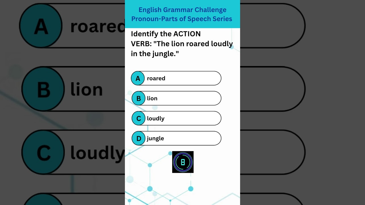 Q20 Verb MCQ to Test Your Grammar Genius! | Action, Helping, Linking & Modal Verbs | Quiz Challenge