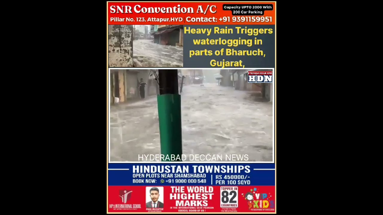 Heavy Rain Triggers waterlogging in parts of Bharuch | Gujarat | Gujarat Model | Rains