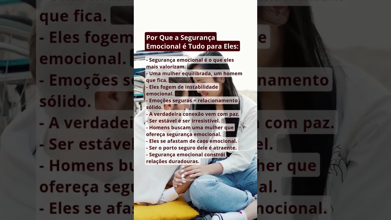 Seguran&ccedil;a emocional O que eles nunca falam, mas sempre buscam! Feminilidade #shorts