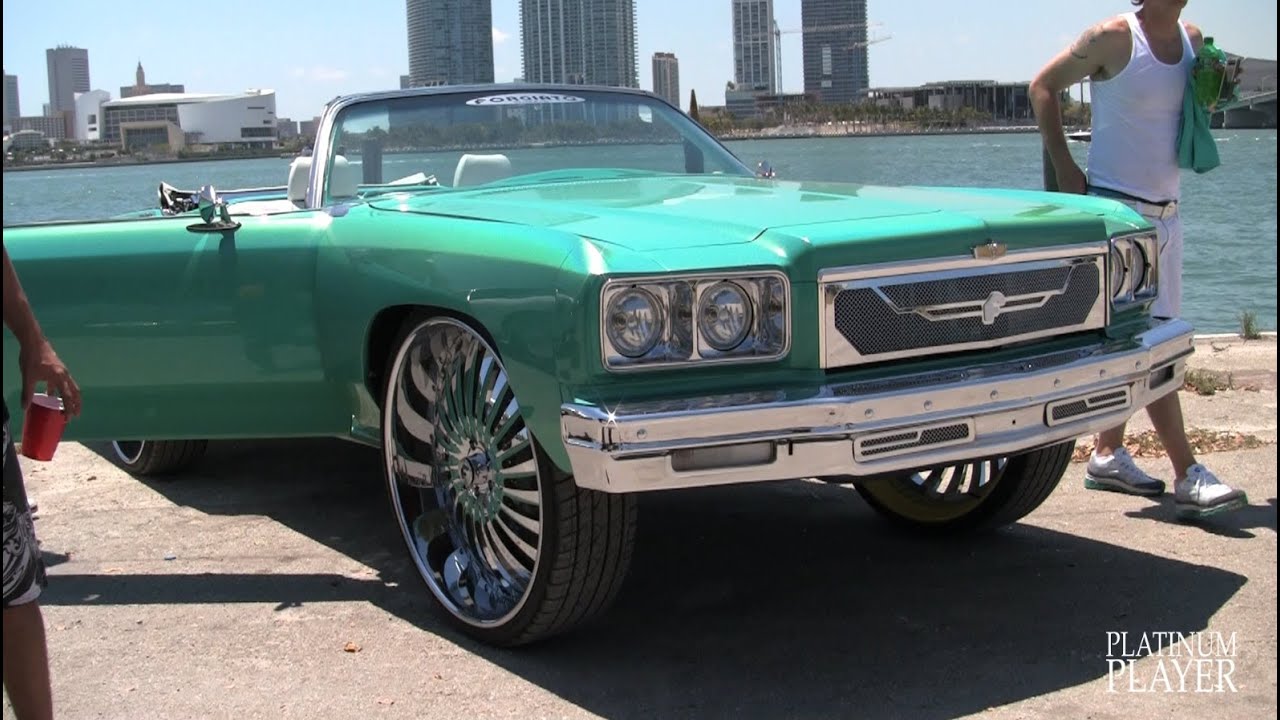 75 CHEVY on 30 INCH RIMS at DONK RYDE OR DIE
