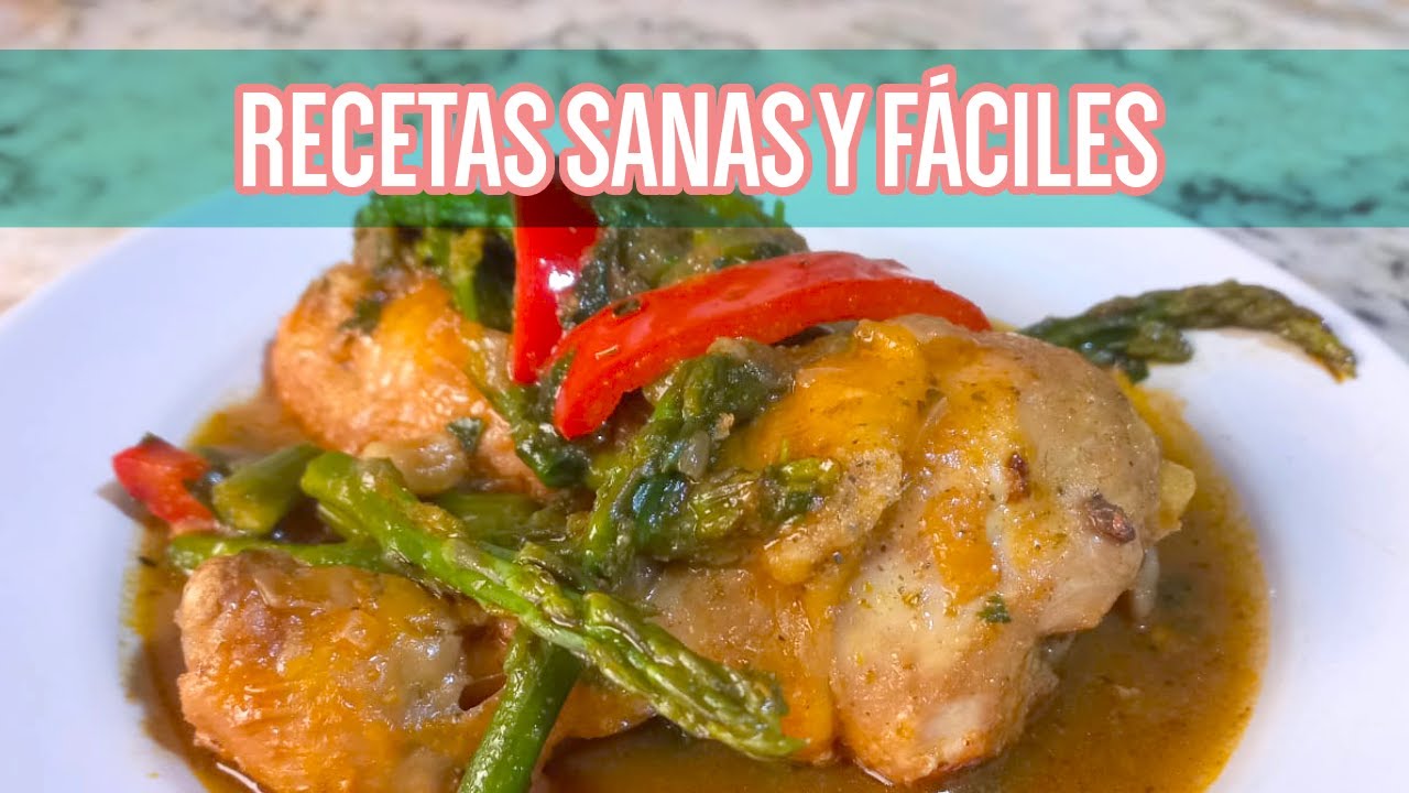 Pollo con espárragos. Rápido, fácil y saludable. Nivel principiante