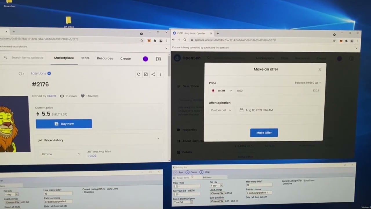NFT OpenSea Bidding Bot - 20 ETH a week flipping NFTs