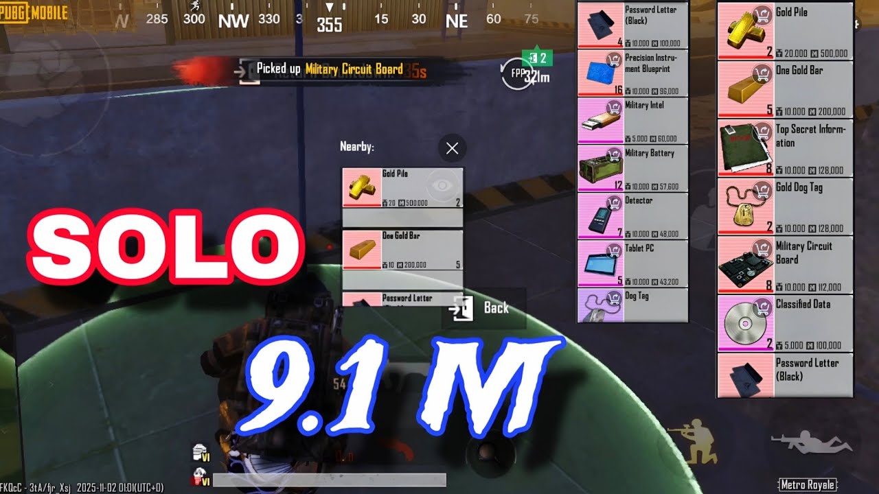 9.1 Million LOOT Solo Gold Pile Made ME RICH IN PUBG METRO ROYALE CHAPTER 29
