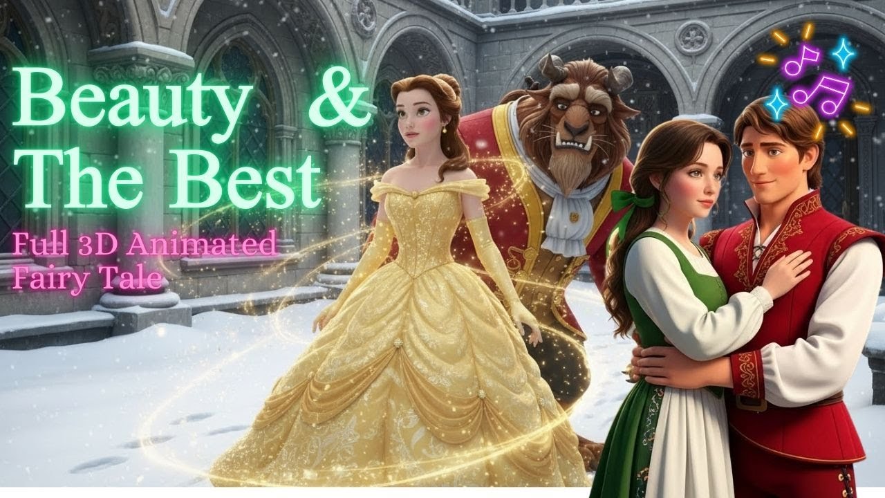 Beauty and the Beast 🌹 | Full 3D Animated Fairy Tale (Disney-Pixar Style) | 14-Minute Story