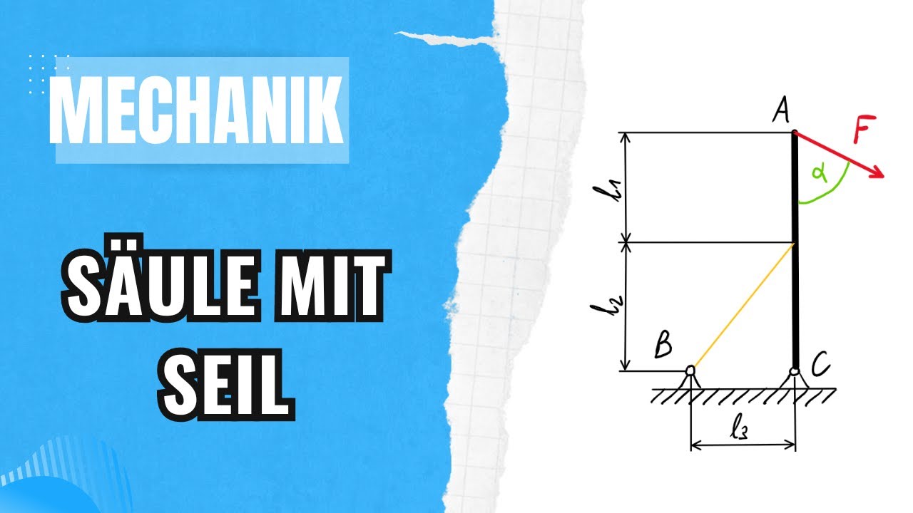 Lagerkraft und Seilkraft berechnen | Technische Mechanik Nachhilfe