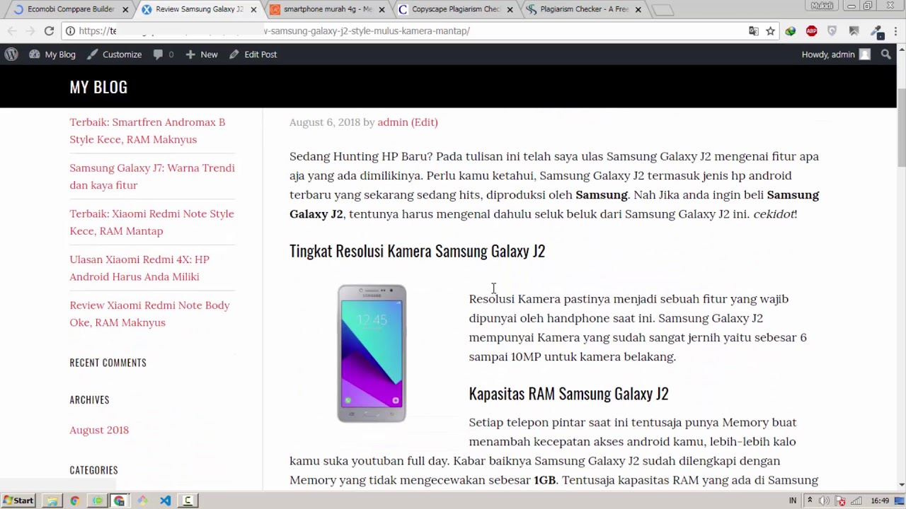 Ecompare Builder WP Plugin in Action
