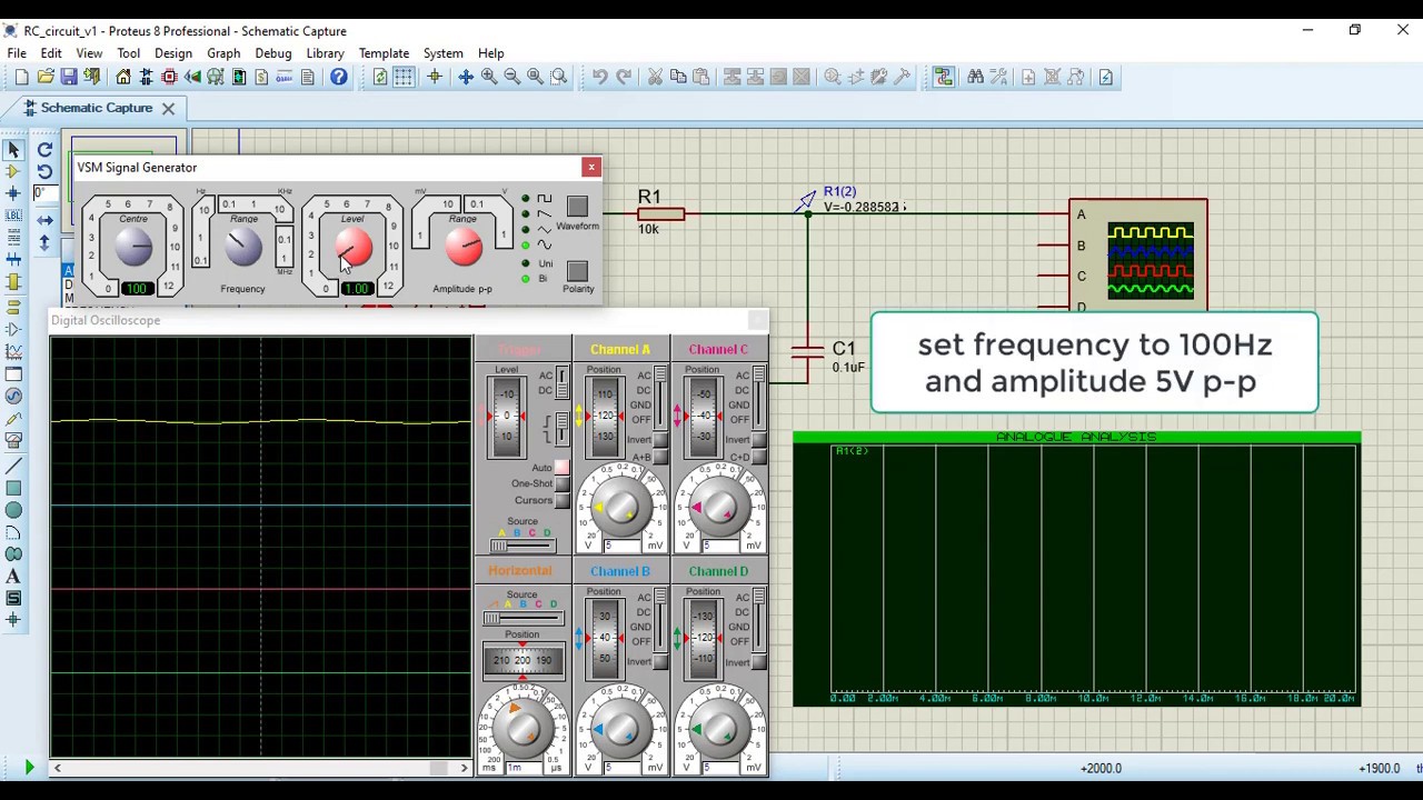 How to find the RC time constant with transient analysis