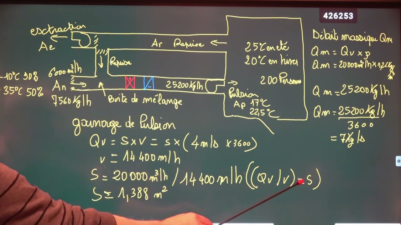 diagramme de l'air humide N°16 calcul batterie froide et chaude
