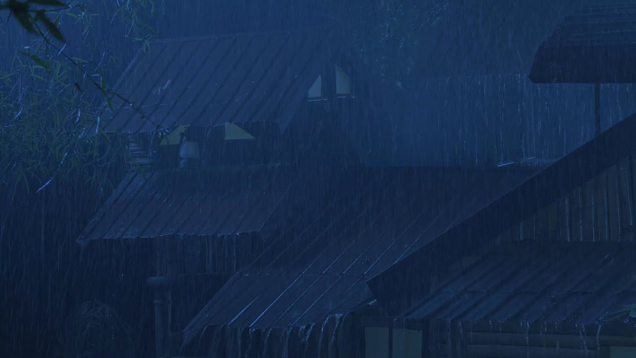 Fall Asleep Fast with Real Heavy Rain on a Tin Roof 🌧️ Night Rain for Deep Sleep
