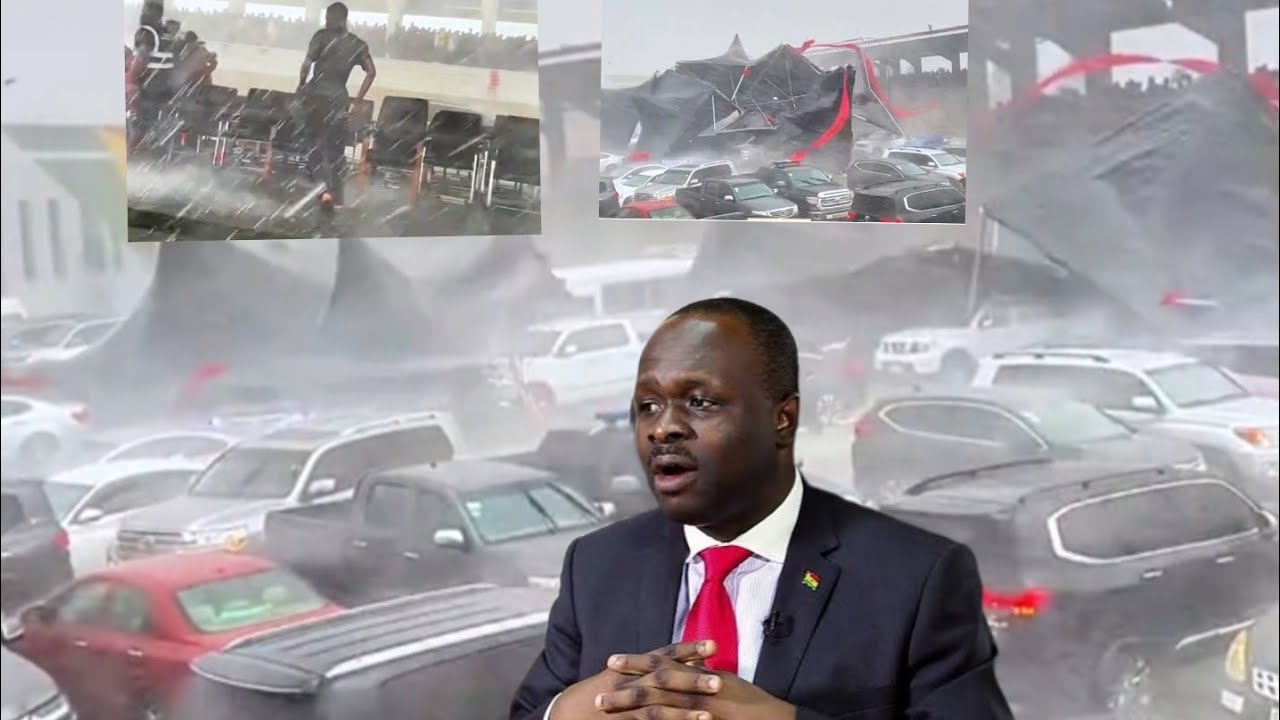 Heavy Rain Destroyed late Dr Omane Boamah funeral at Koforidua, so sad,