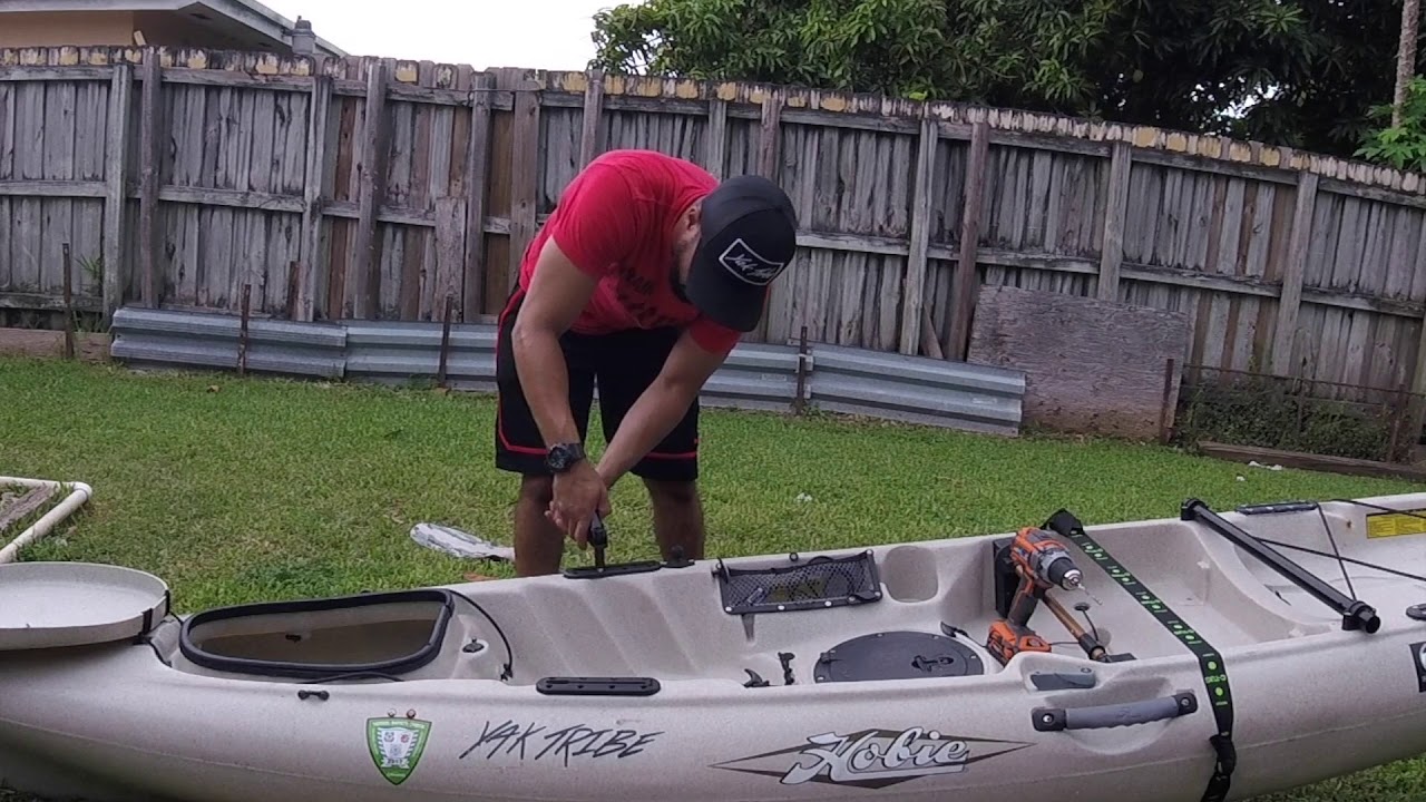 Scotty 440 Low Profile Tracks on a - Hobie Revolution 13