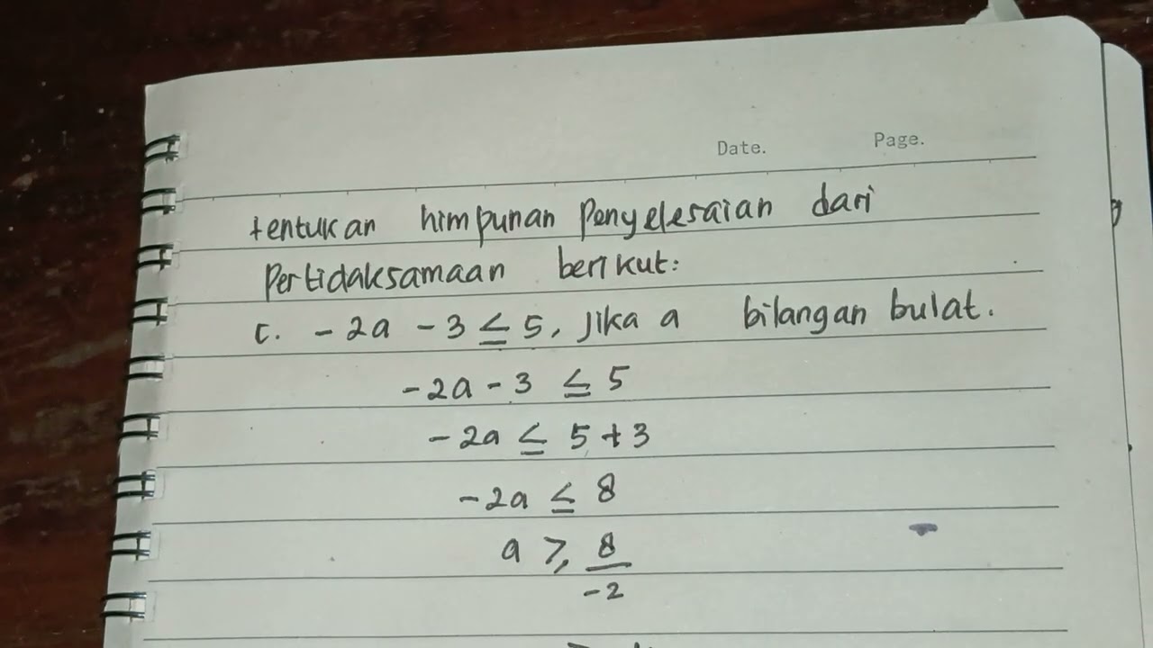 Cara Menyelesaikan -2a - 3 kurang dari 5 | Syarat Bilangan Bulat​
