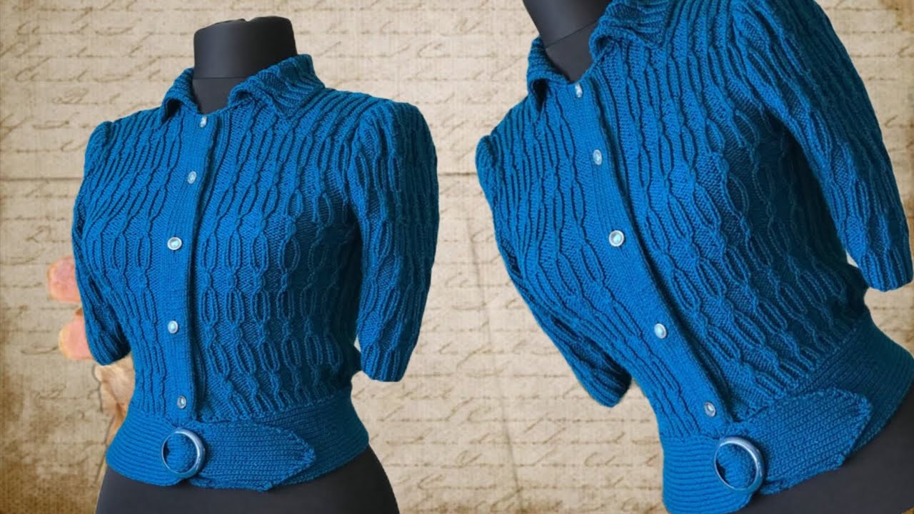 Vintage style Ladies Cardigan Knitting Design 