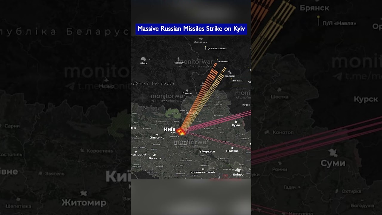 Russia Launches Massive Ballistic Missile & Drone Barrage on Kyiv