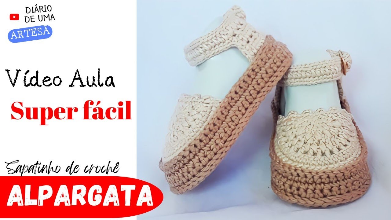sapatinho de croche para bebe | Alpargata de crochê fácil de fazer