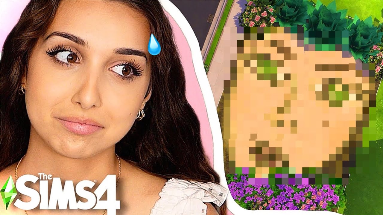 J&rsquo;essaye de dessiner un visage avec les OUTILS DE TERRAIN dans les SIMS 4 *challenge*