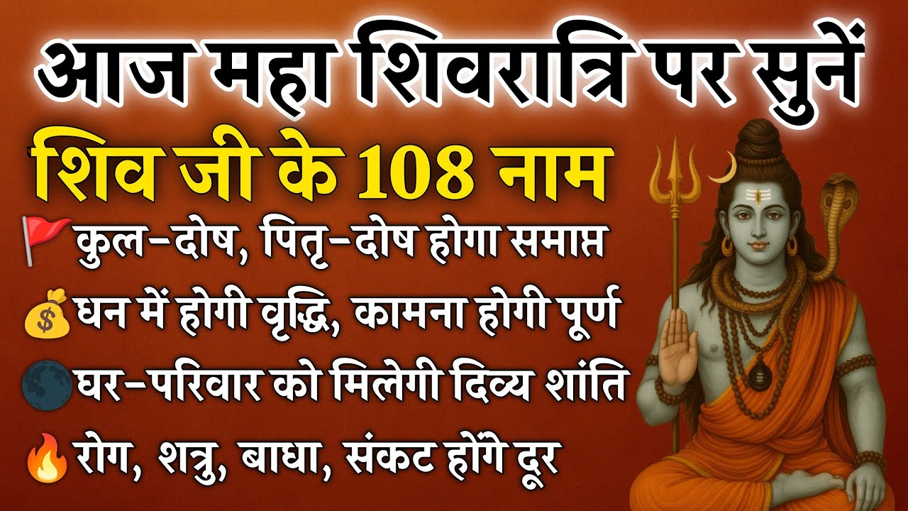महा शिवरात्रि पर सुनें | शिव के 108 नाम | सभी मनोकामनाएँ होंगी पूर्ण | Shiv 108 Names