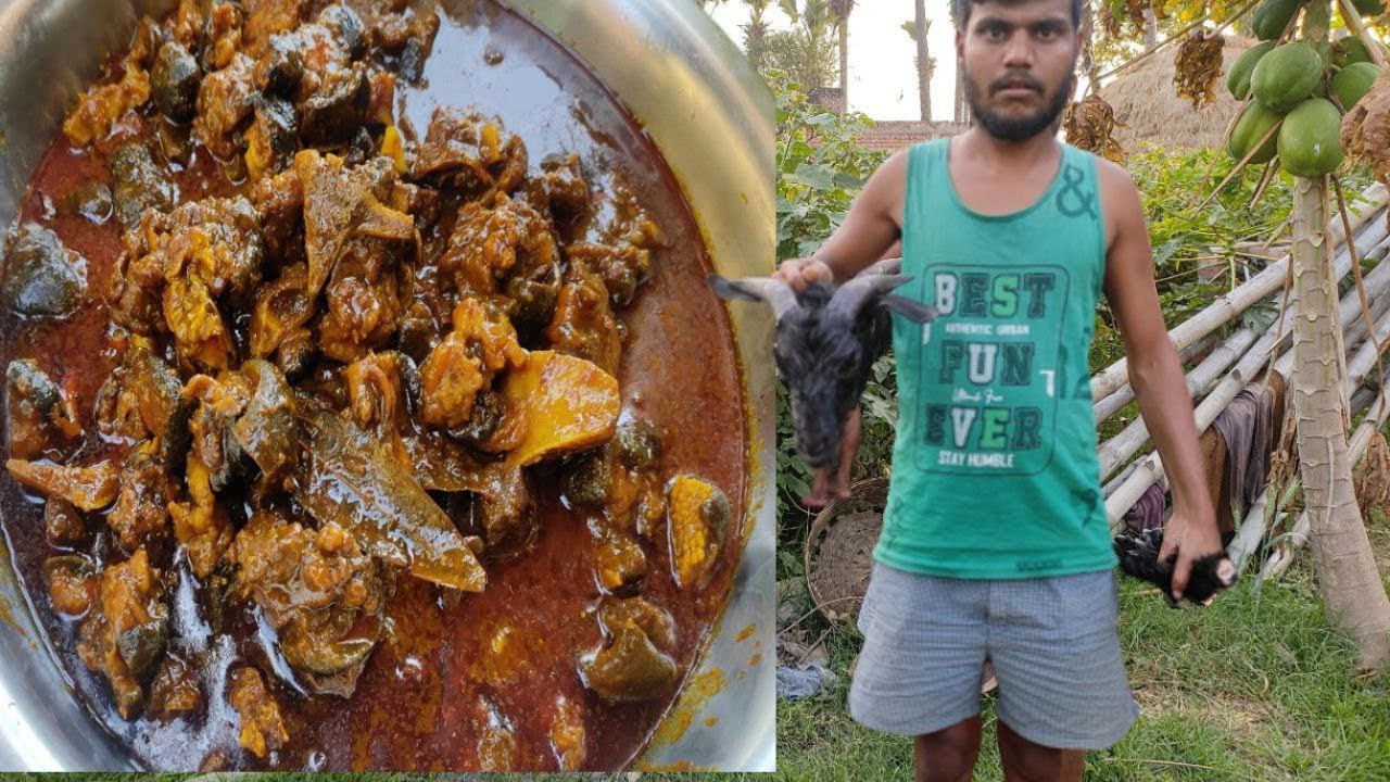 GOAT HEAD AND LEGS CURRY VILLAGE STYLE | बकरा सिर करी | #ruralcooking| #viral