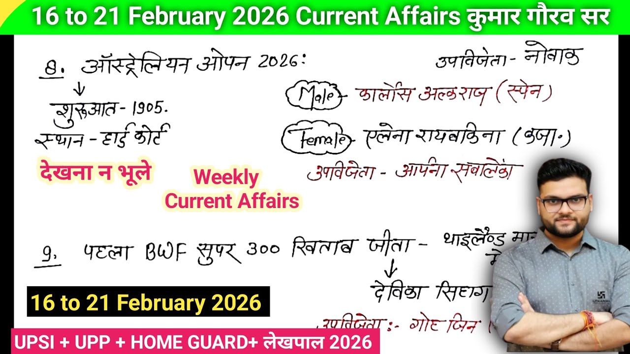 16 to 21 February 2026 Current Affair Kumar Gaurav | kumar gaurav family | Weekly Current Affair 