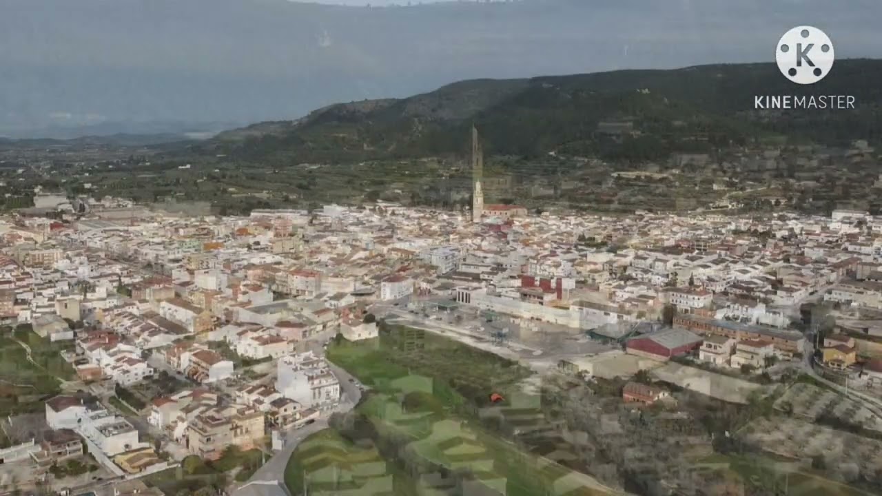 Enguera a vista de Dron. Abril 2022.