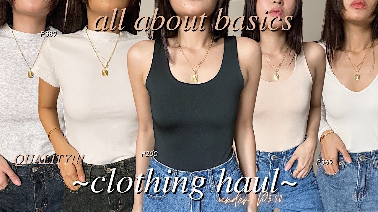 🏆BEST BASICS🏆 TRY-ON CLOTHING HAUL (all under P500!) 🤎🤍🖤 • Joselle Alandy