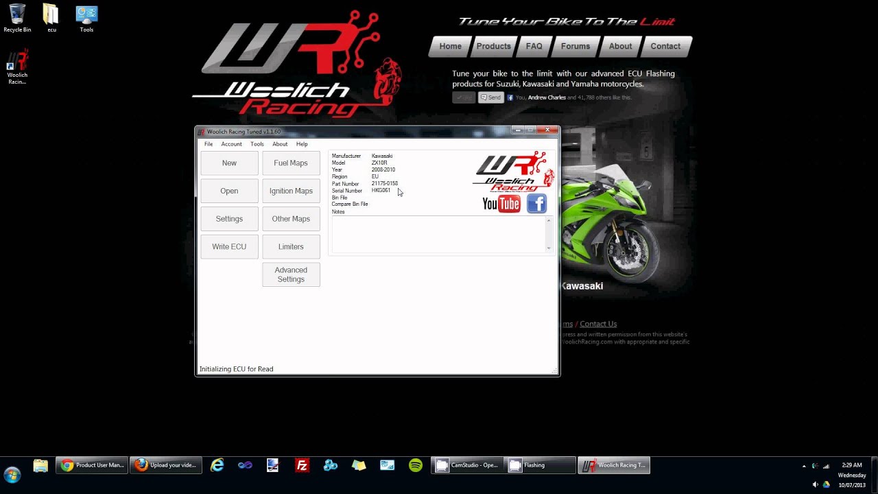 Reading an ECU in the Woolich Racing Tuned (WRT) software