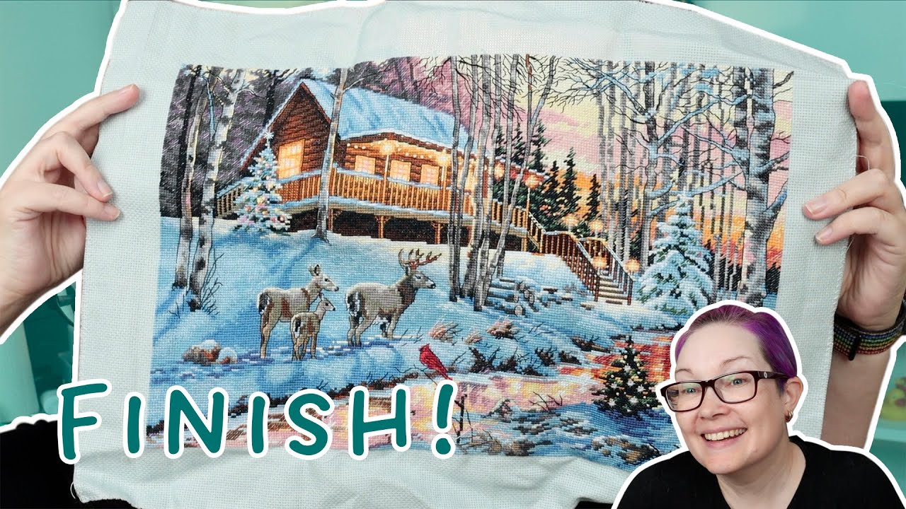 Flosstube #45 I finished Winter Cabin and my WIPGO plans