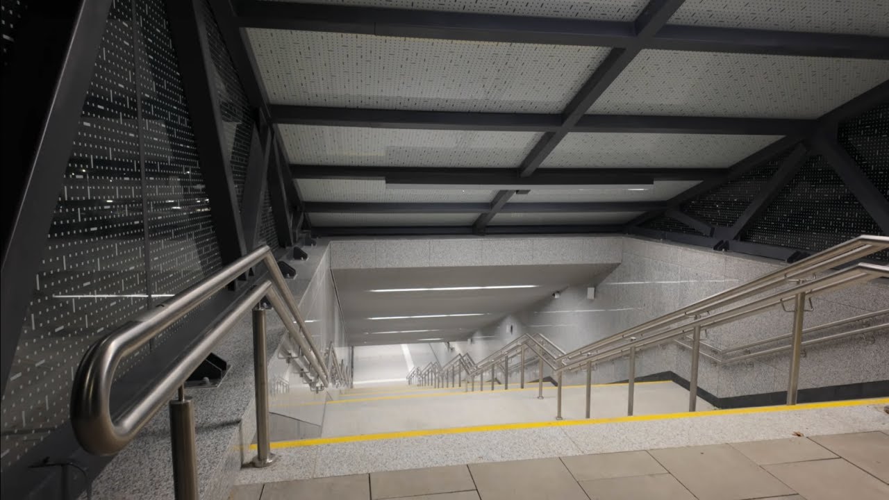 Dworzec PKP Olsztyn Główny - Tunel z Zatorza do Dworca. Perony. 4k