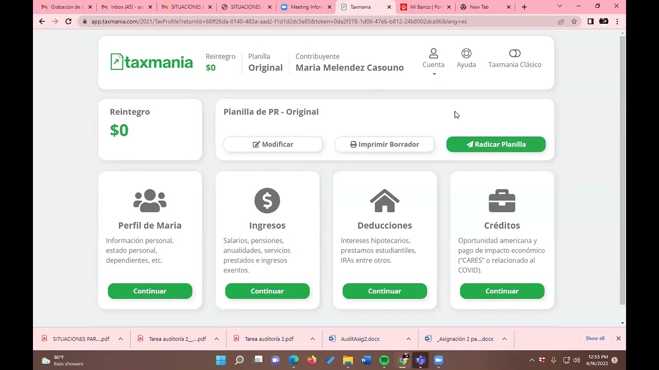 PLANILLA USANDO TAXMANIA
