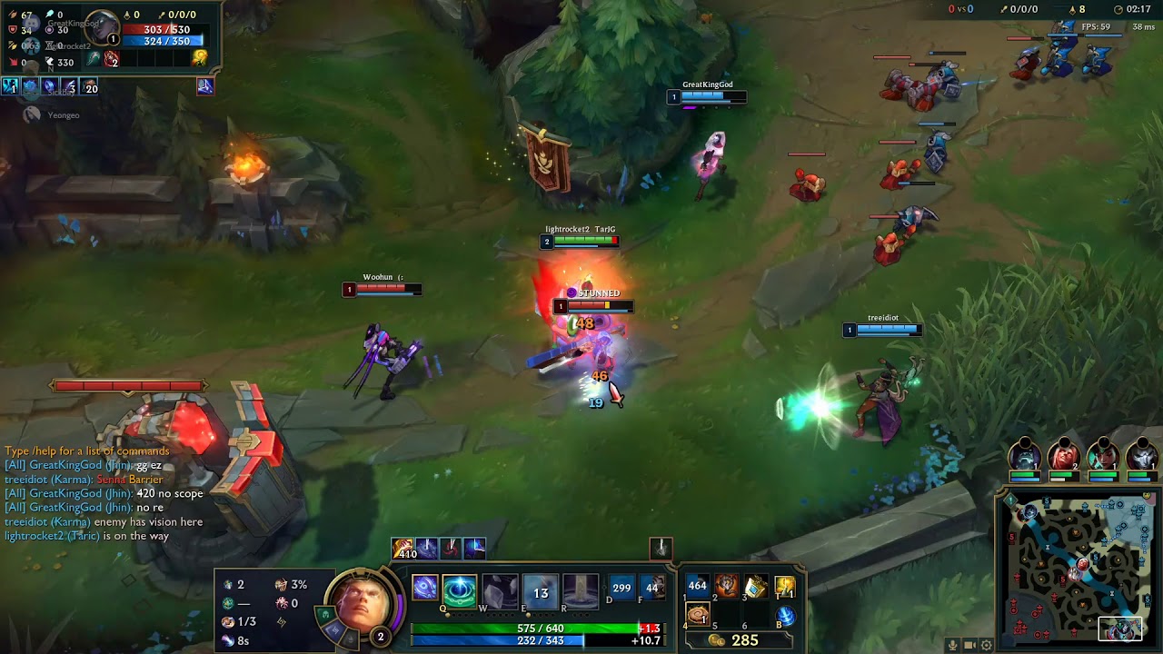 Taric Jungle Ganking -- Omnistone Hail of Blades Gank