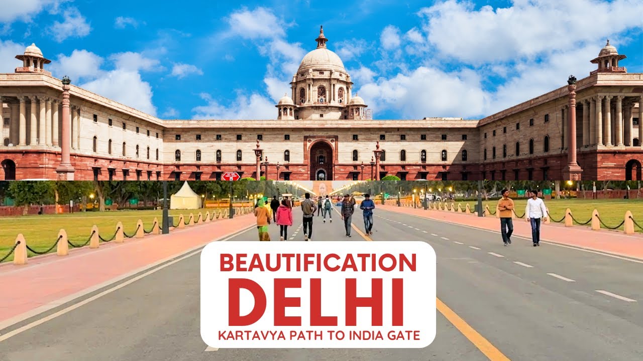Delhi Beautification: Stunning and Glorious Kartavya Path | India Gate to President House at Night