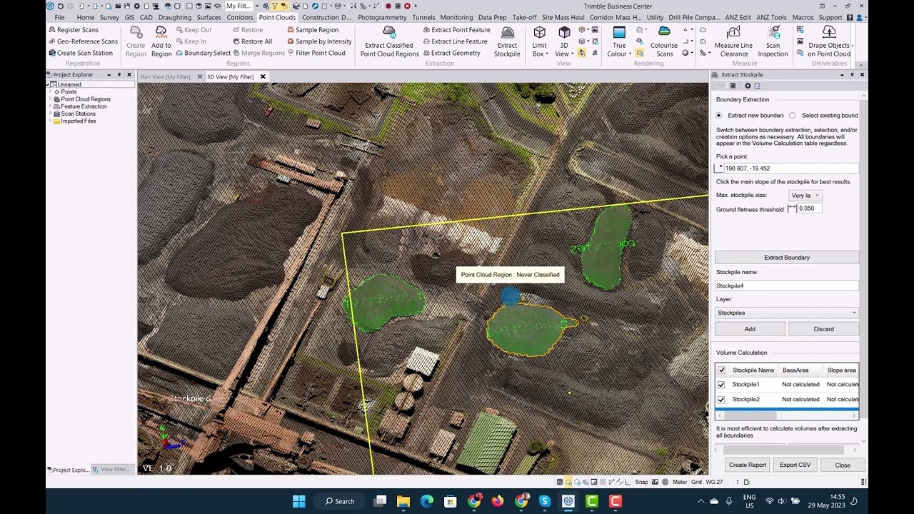 TBC 5.90 | Stockpile Extraction Enhancement | Trimble Business Center Guide