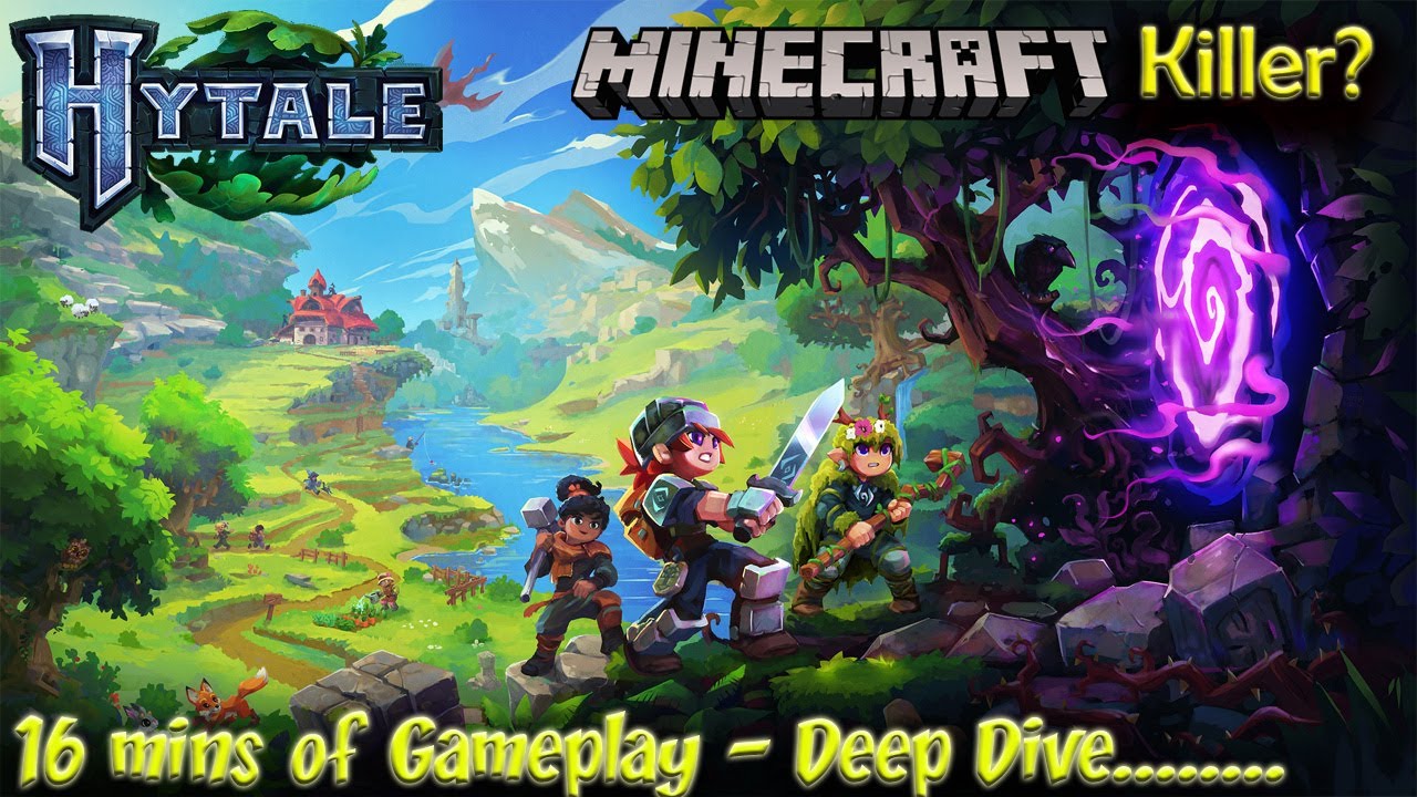 Подробный обзор игрового процесса HYTALE | Minecraft Killer Game Showcase: новые мобы, боевые био...