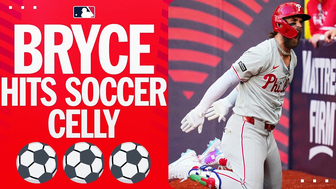 Bryce Harper homers in London, then hits the SOCCER CELLY! 🔥